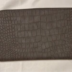 Thirty-One Gray Crocodile-Embossed Wallet